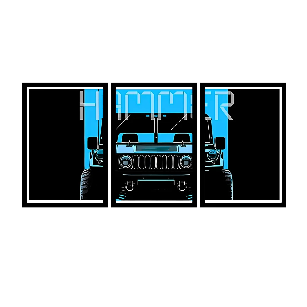 Djane Studio Luxury Cars Wall Frame Set | Premium Wall Art for Living Room, Bedroom, Office & Gaming Room | Pack of 3 | Size 15x10 Inch
